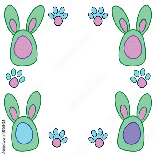 Celebrate Easter Day with this delightful collection of graphic elements in vector illustration style. Featuring Easter eggs, bunnies, spring flowers, and festive decorations photo