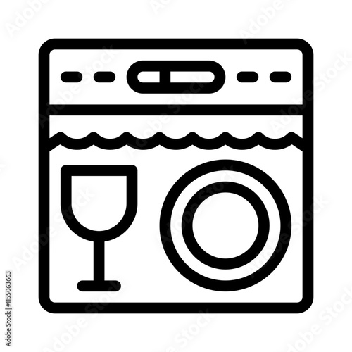 dishwasher line icon