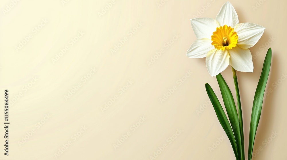 custom made wallpaper toronto digitalVibrant White and Yellow Narcissus Flower Blooming in Spring Garden