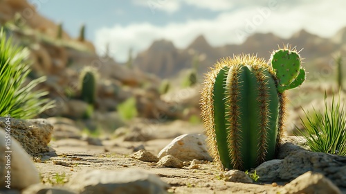 A perfect shot of bright green cactus in high quality photo