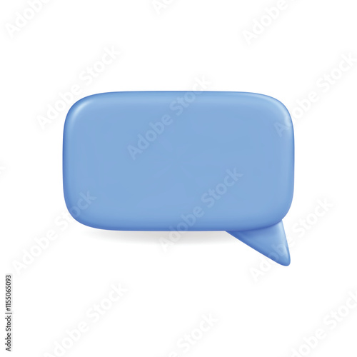 3d vector icon of a blue speech bubble symbolizing communication and dialogue