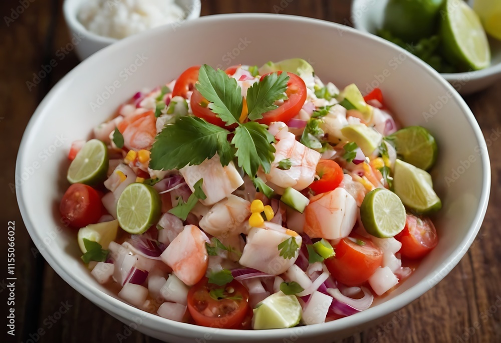 Ceviche, a Peruvian dish, features raw fish marinated in citrus juice with onions, cilantro, and chili peppers Ceviche, a Peruvian dish, features raw fish marinated in citrus juice with onions, cilantro, and chili peppers