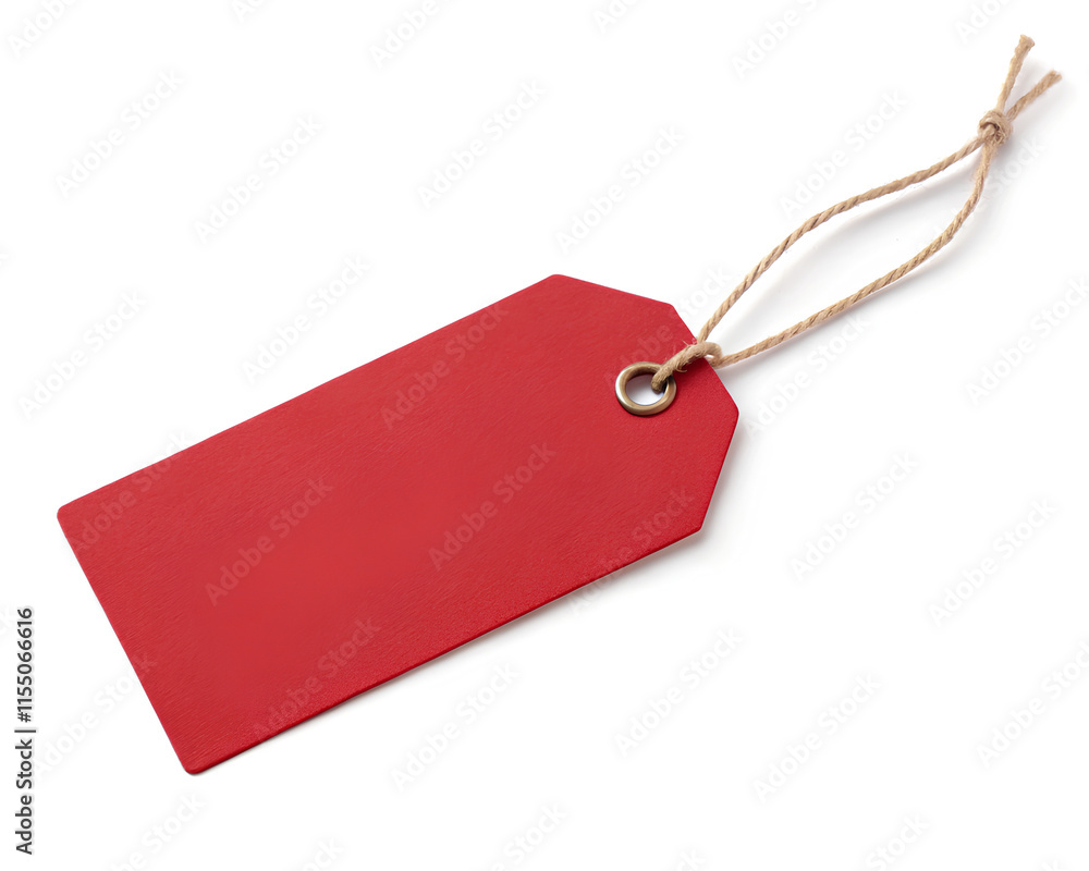 Fototapeta premium Red Price tag, Label products. cut out. on isolated white background, Clipping path