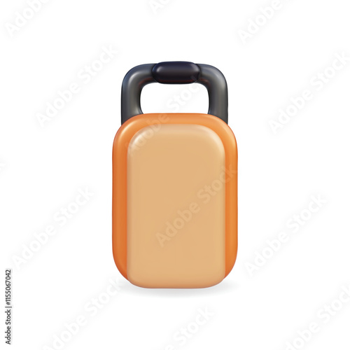 3d vector icon of a stylish orange suitcase, perfect for travel and vacation