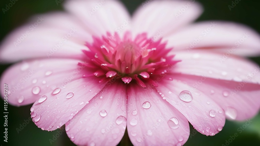 close up view of water droplets on a flower in the dark garden area, pink, green, and purple color close up view of water droplets on a flower in the dark garden area, pink, green, and purple color