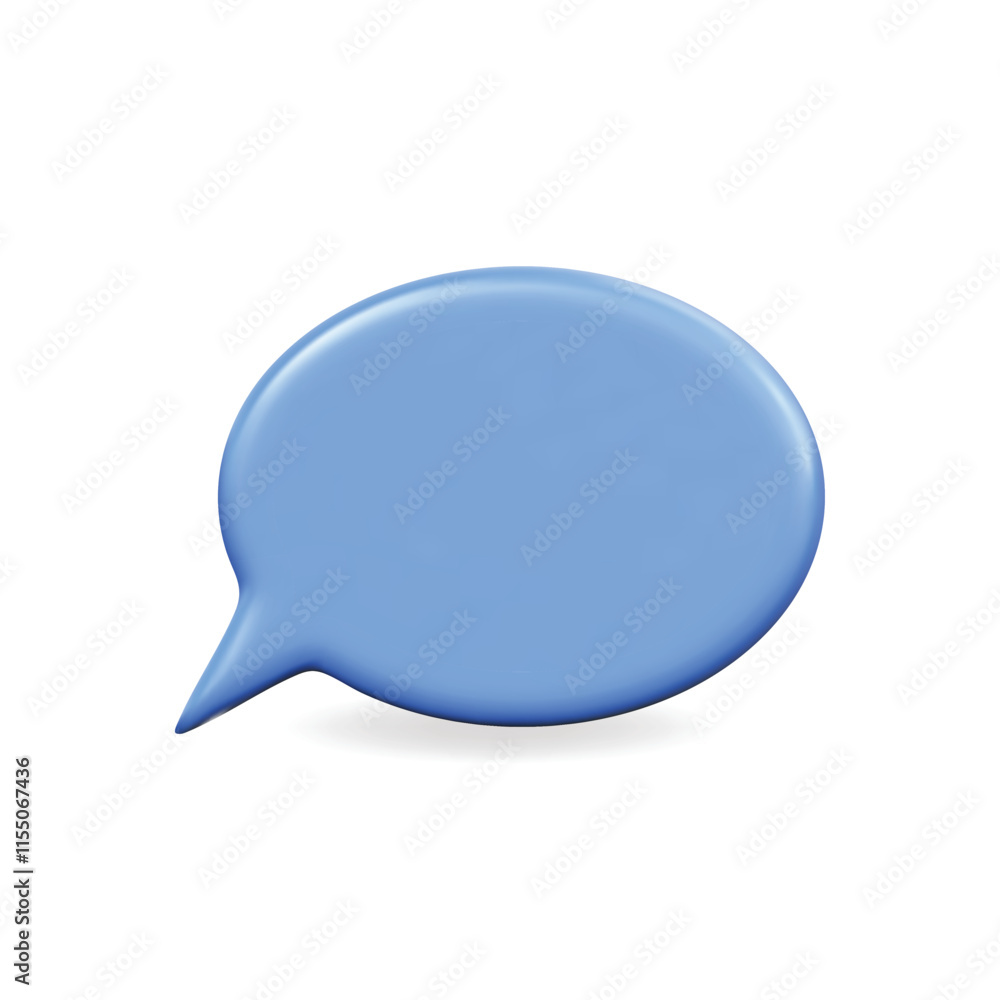 3d vector icon of a blue speech bubble, symbolizing communication and dialogue 3d vector icon of a blue speech bubble, symbolizing communication and dialogue