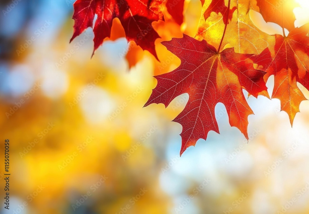 Vibrant Red Maple Leaves Against a Soft Autumn Background Highlighting the Beauty of Fall foliage, Nature's Color Transformation, and Seasonal Change in a Natural Setting Vibrant Red Maple Leaves Against a Soft Autumn Background Highlighting the Beauty of Fall foliage, Nature's Color Transformation, and Seasonal Change in a Natural Setting