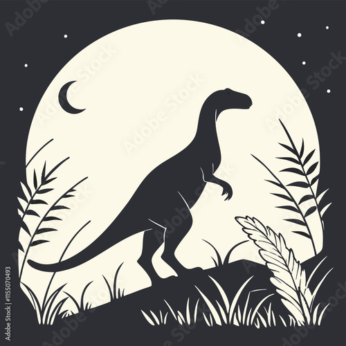 dinosaur silhouette vector illustration background