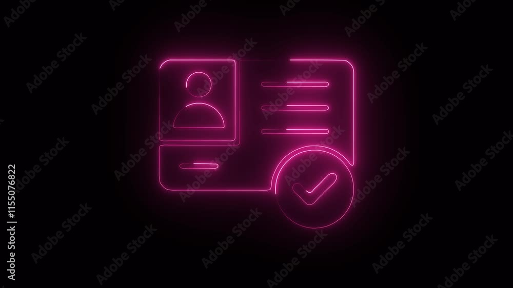 Glowing Neon Identity Icon on Black Background | HD Video Motion Graphic Animation Glowing Neon Identity Icon on Black Background | HD Video Motion Graphic Animation