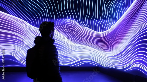 Obraz na płótnie LED Light Installations: Modern LED light displays w salonie