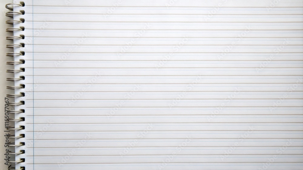 Blank white loose leaf notebook paper background with space for writing, college, education, school, stationery, lined, blank Blank white loose leaf notebook paper background with space for writing, college, education, school, stationery, lined, blank