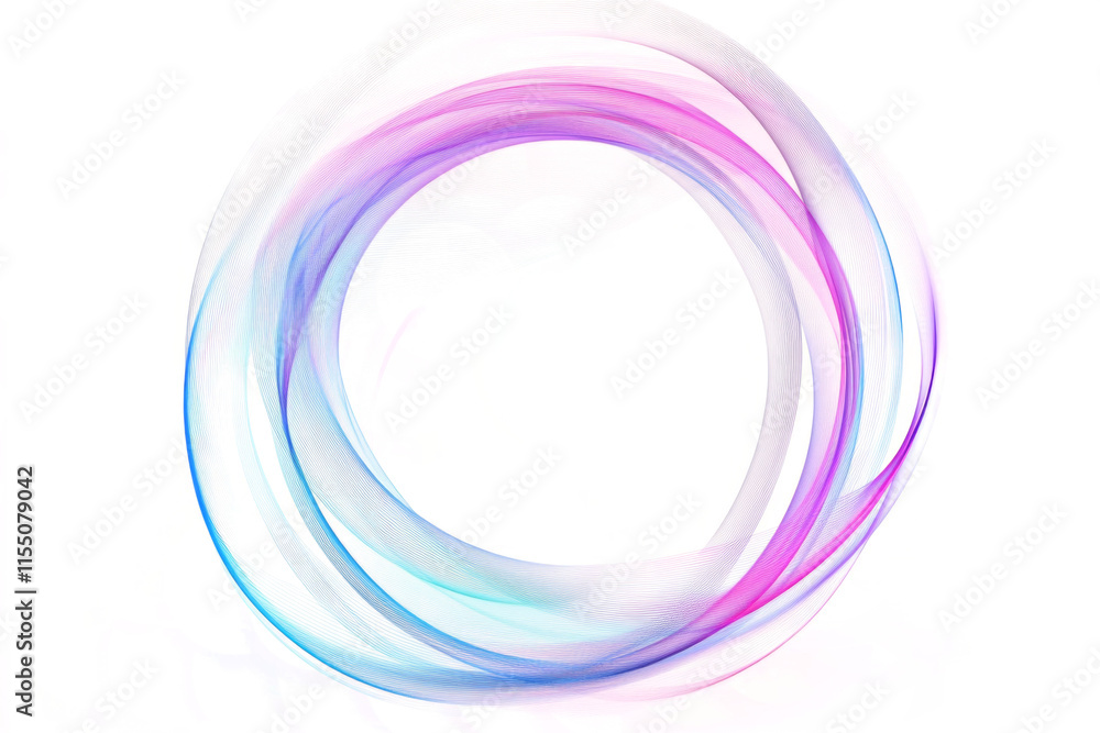 Abstract, colorful lines in a circular frame on a white background Abstract, colorful lines in a circular frame on a white background