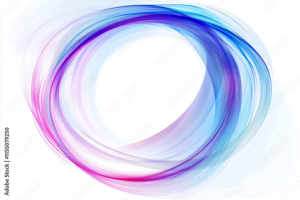 Abstract, colorful lines in a circular frame on a white background Abstract, colorful lines in a circular frame on a white background