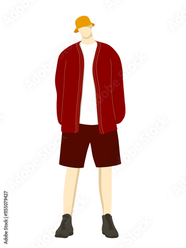 Flat illustration of a man standing straight