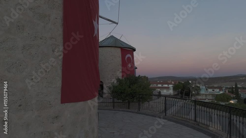 Izmir Alaçatı Historical Stone Windmills