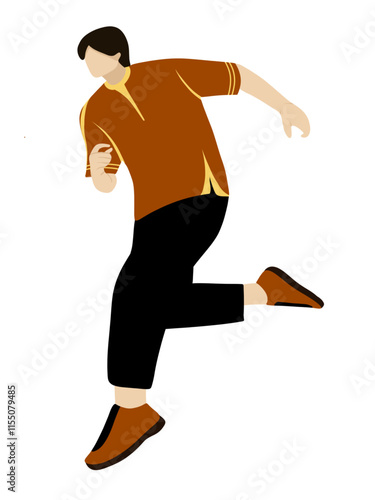 Flat illustration of a man jumping/running