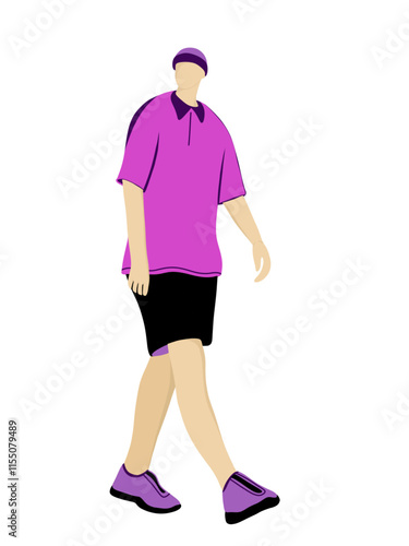 Flat illustration of a man walking