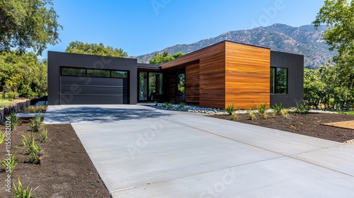 Wallpaper Mural Striking Contemporary Home Nestled Amidst Lush Natural Surroundings with Stunning Mountain Backdrop Torontodigital.ca