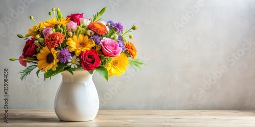 Wallpaper Mural Colorful mixed flowers arrangement on white ceramic vase, spring, nature,  spring, nature Torontodigital.ca