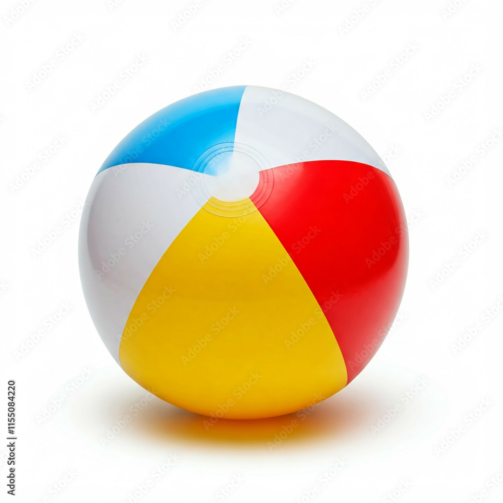 colorful inflatable beach ball summer holiday fun white background colorful inflatable beach ball summer holiday fun white background