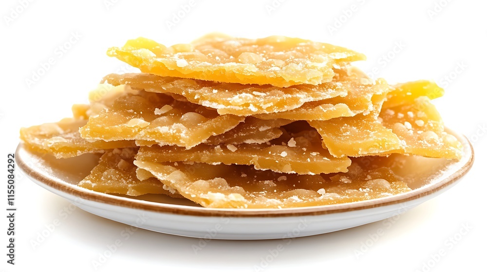Cubes of salted caramel in a plate isolated on white background Cubes of salted caramel in a plate isolated on white background