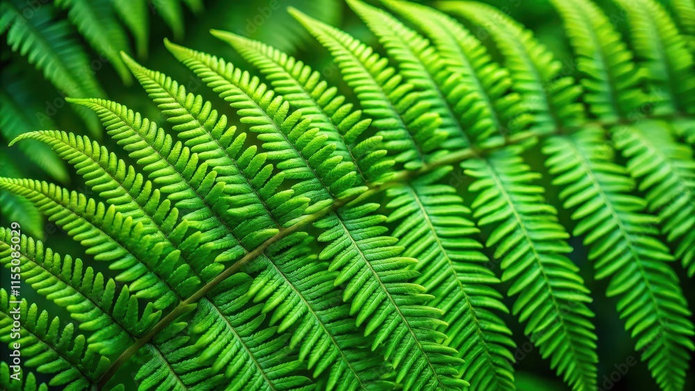 Fototapeta premium Macro shot of intricate green fern leaves up close, fern, leaves, foliage, nature, close-up, macro, green, vibrant, detail