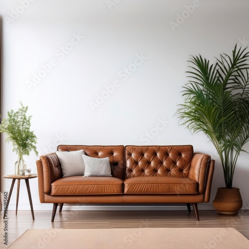 leather armchair in a living room of a house