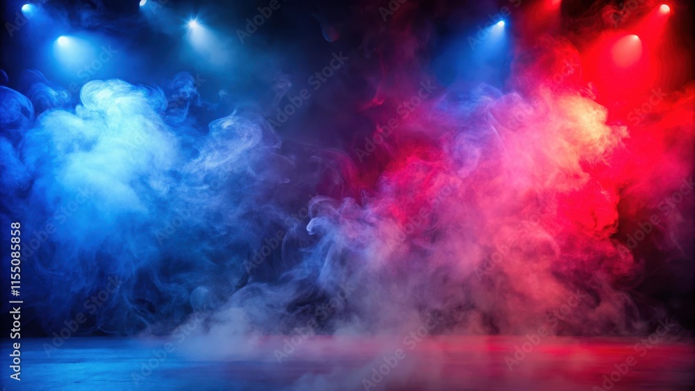 Smoke or fog with red and blue fill lights background , fog, mist, eerie, atmospheric, abstract, mysterious, red Smoke or fog with red and blue fill lights background , fog, mist, eerie, atmospheric, abstract, mysterious, red