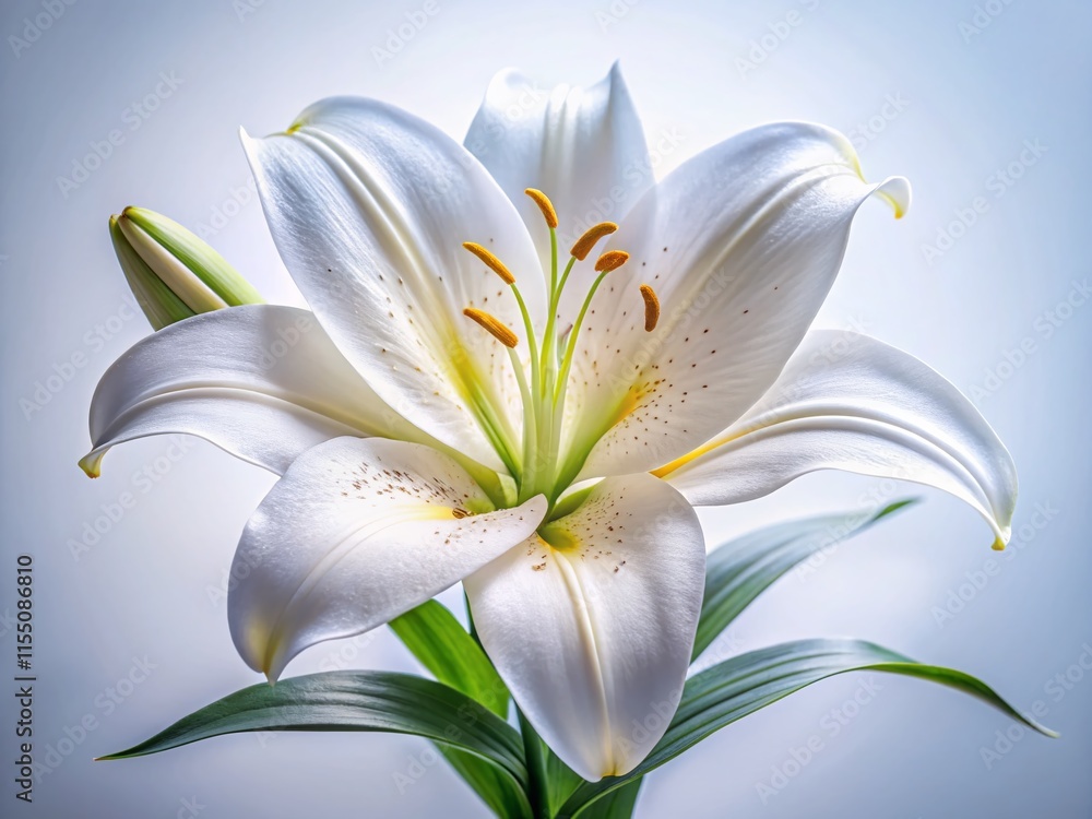 Fototapeta premium Close-up White Lily Flower, Stunning Detail