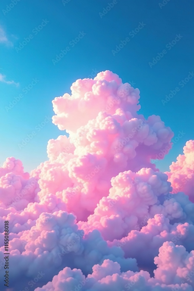 A pink stratocumulus layer floats on top of a brilliant blue sky, cloud formations, , weather phenomena