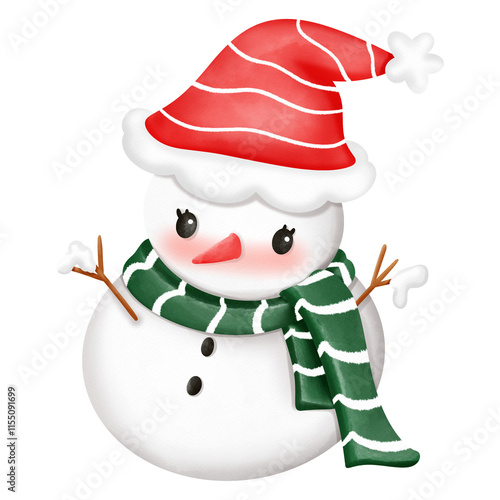 snowman with hat Christmas Element Trime photo