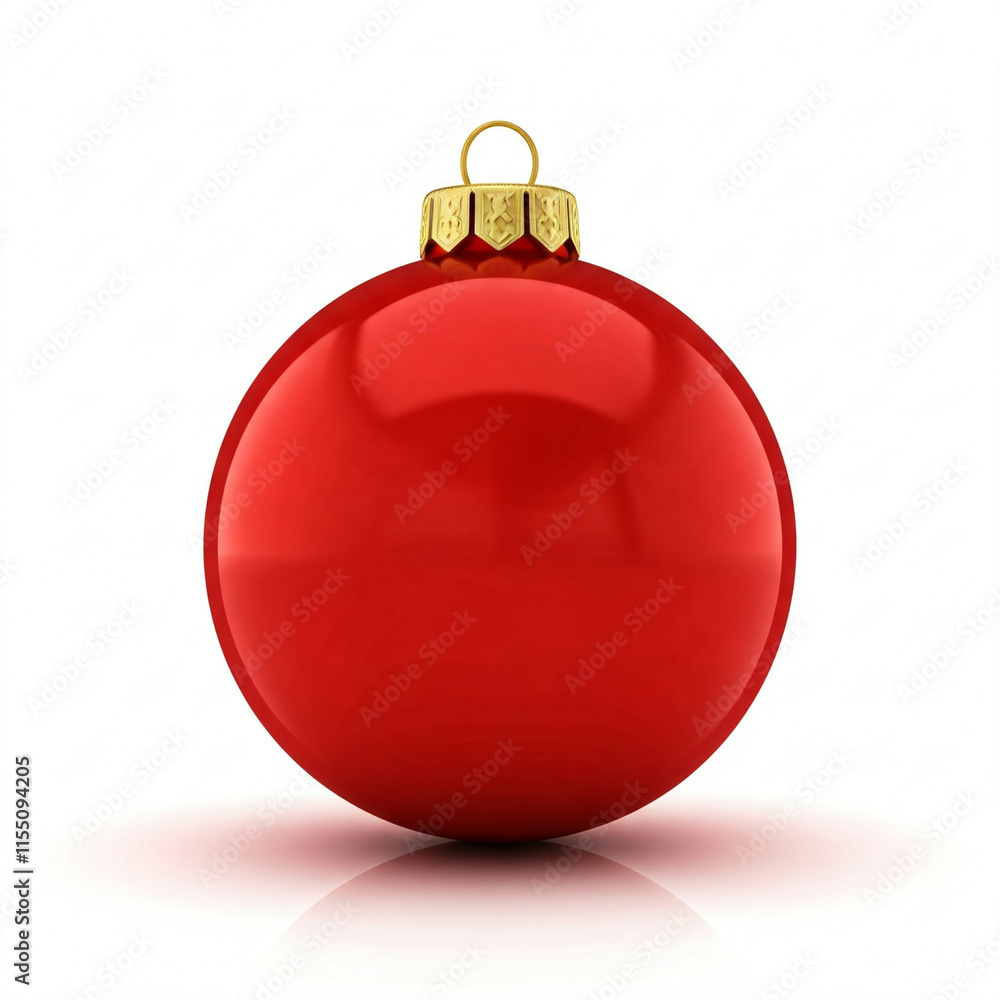 red christmas ornament isolated on white background 3d rendering red christmas ornament isolated on white background 3d rendering