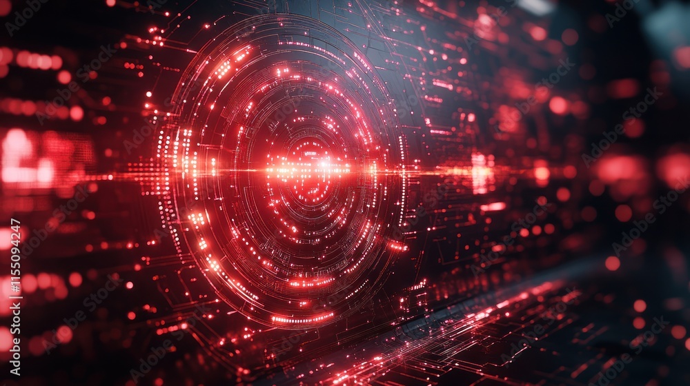 Abstract digital design with red glowing elements. Abstract digital design with red glowing elements.