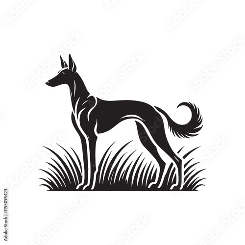Azawakh Dog Silhouette - Azawakh Dog Illustration - Minimalist Azawakh Dog Vector.
