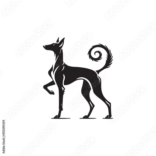 Azawakh Dog Silhouette - Azawakh Dog Illustration - Minimalist Azawakh Dog Vector.
