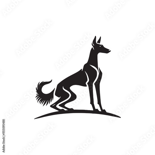 Azawakh Dog Silhouette - Azawakh Dog Illustration - Minimalist Azawakh Dog Vector.