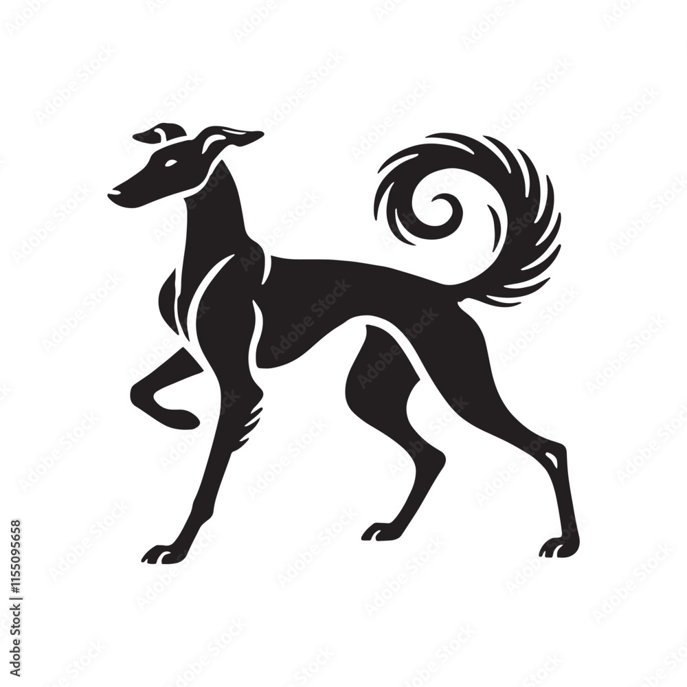 Fototapeta premium Azawakh Dog Silhouette - Azawakh Dog Illustration - Minimalist Azawakh Dog Vector.