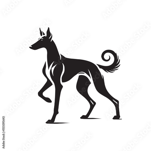 Azawakh Dog Silhouette - Azawakh Dog Illustration - Minimalist Azawakh Dog Vector.