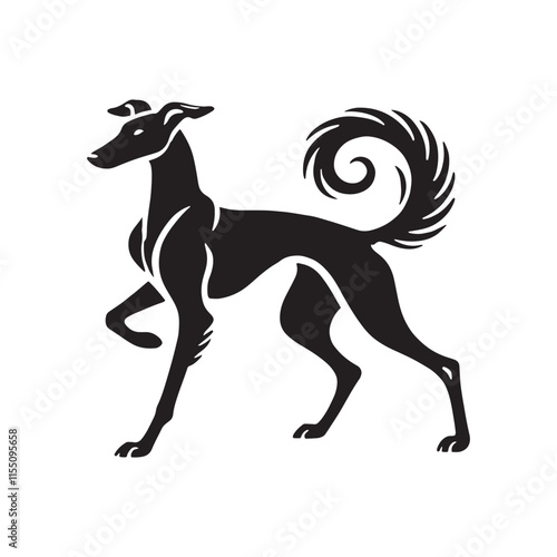 Azawakh Dog Silhouette - Azawakh Dog Illustration - Minimalist Azawakh Dog Vector.