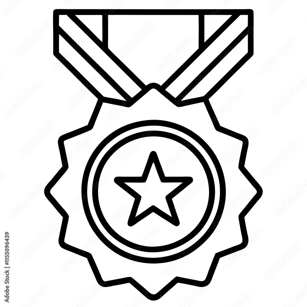 Achievement Medal Line Art Vector Design Achievement Medal Line Art Vector Design