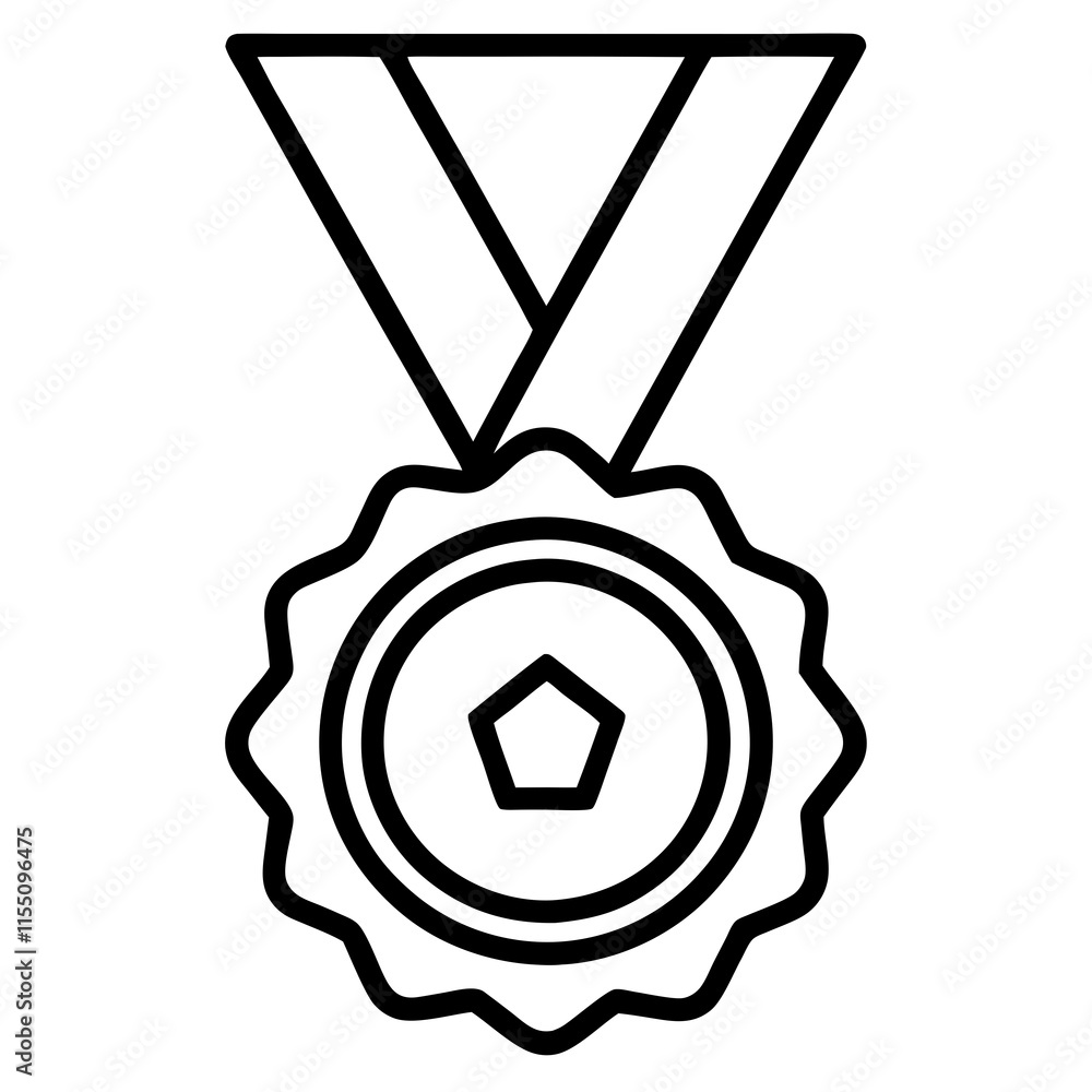 Achievement Medal Line Art Vector Design Achievement Medal Line Art Vector Design