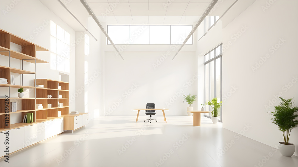 Minimal, simple and stylish office interior design. Generative AI Minimal, simple and stylish office interior design. Generative AI