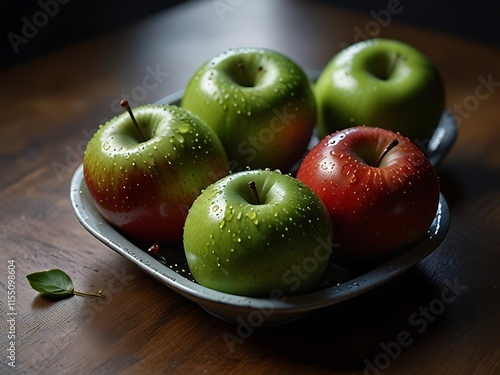 Healthy apple dessert: A delicious fruit-based treat made with fresh and organic ingredients photo