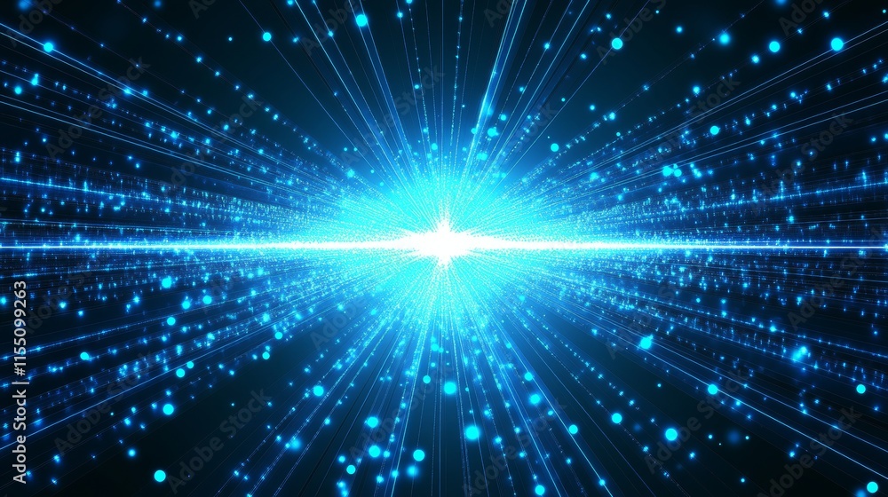 Abstract Background With Radiant Blue Light Lines in Speed Motion Abstract Background With Radiant Blue Light Lines in Speed Motion