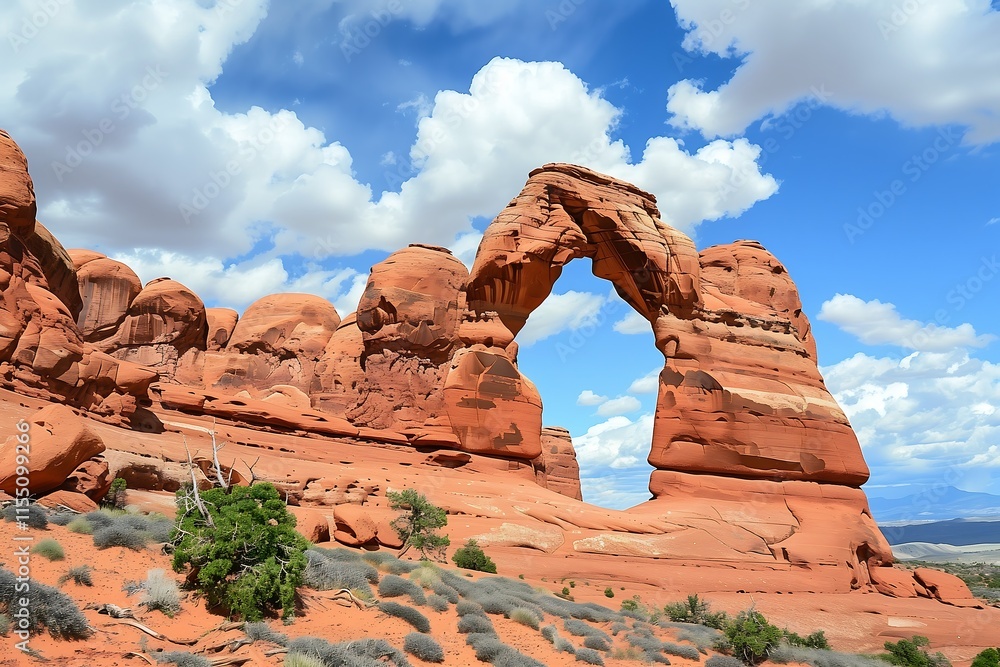 Fototapeta premium landscape of a desert with large sand dunes in cathedral shape 