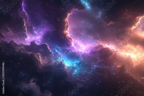 Cosmic Nebula Vibrant Colors and Celestial Dust