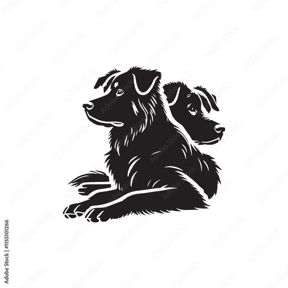 Obraz premium Beauceron Dog Silhouette - Minimalist Beauceron Dog Vector - Illustration of Beauceron Dog.