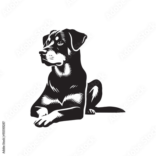 Beauceron Dog Silhouette - Minimalist Beauceron Dog Vector - Illustration of Beauceron Dog.