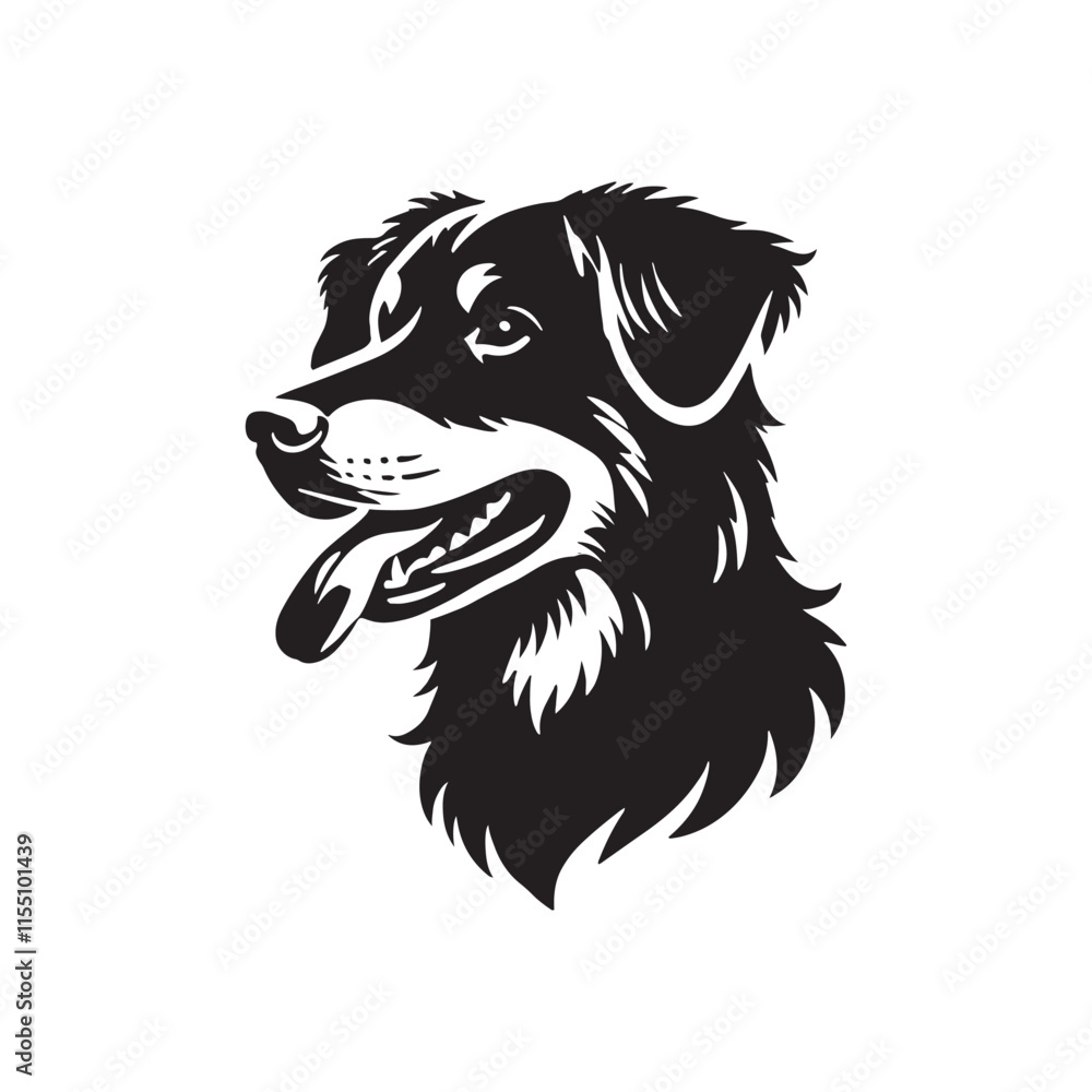 Fototapeta premium Beauceron Dog Silhouette - Minimalist Beauceron Dog Vector - Illustration of Beauceron Dog.