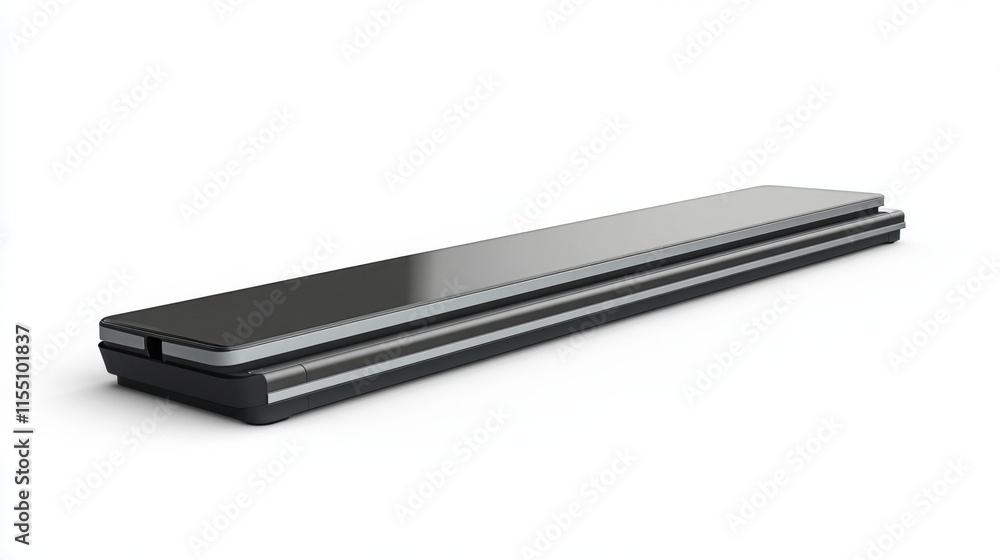A portable document scanner with a slim profile, isolated on white, highlighting innovative office solutions. A portable document scanner with a slim profile, isolated on white, highlighting innovative office solutions.
